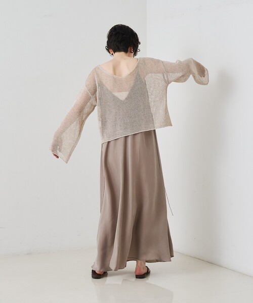 Rouge vif(ルージュヴィフ)の「キュプラフィブリルキャミワンピース/夏服/オケージョン(ワンピース・レディース・グレー/グレイッシュベージュ・フリー)」の12枚目の写真