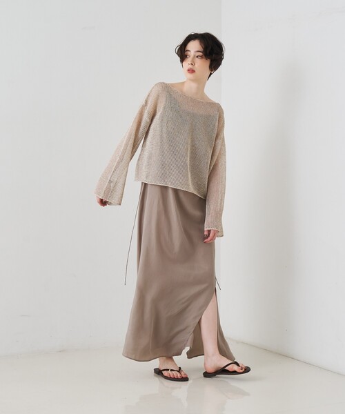 Rouge vif(ルージュヴィフ)の「キュプラフィブリルキャミワンピース/夏服/オケージョン(ワンピース・レディース・グレー/グレイッシュベージュ・フリー)」の14枚目の写真