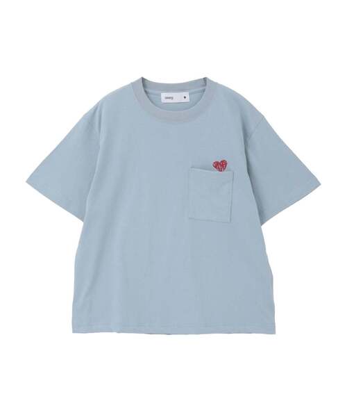 CONVERSE TOKYO（コンバーストウキョウ）の「HEART LOGO POCKET TEE（Tシャツ/カットソー・レディース・ホワイト/ブラック/ブルー・FREE）」の3枚目の写真