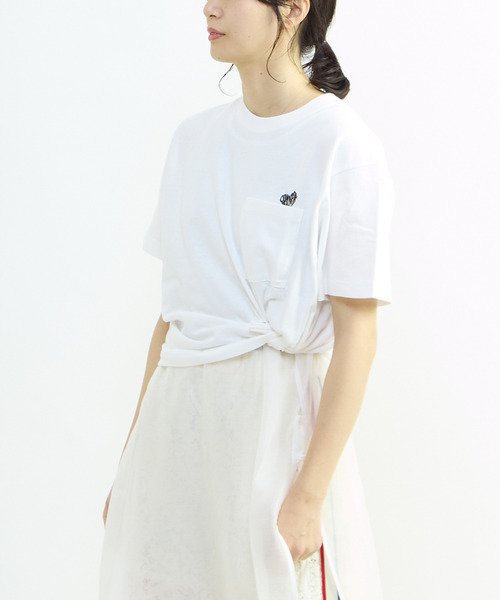 CONVERSE TOKYO（コンバーストウキョウ）の「HEART LOGO POCKET TEE（Tシャツ/カットソー・レディース・ホワイト/ブラック/ブルー・FREE）」の8枚目の写真