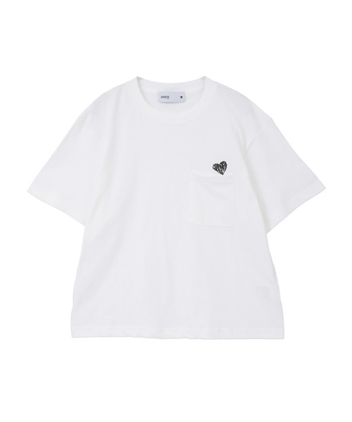 CONVERSE TOKYO（コンバーストウキョウ）の「HEART LOGO POCKET TEE（Tシャツ/カットソー・レディース・ホワイト/ブラック/ブルー・FREE）」の11枚目の写真