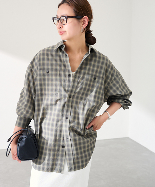 FRAMeWORK - JOHN MASON SMITH  keyTシャツ　フレームワーク セール】JANE SMITH shadow check work shirt（シャツ/ブラウス