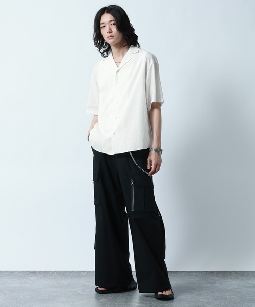 RAGEBLUE(レイジブルー)の「Linen Open Collar Shirt/リネンブレンド/オープンカラーシャツ(シャツ/ブラウス・メンズ・ホワイト/ブラック/ブルー・MEDIUM/LARGE)」の21枚目の写真