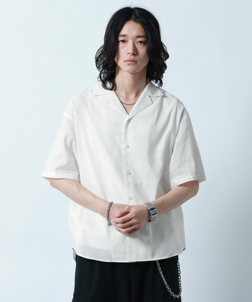 RAGEBLUE(レイジブルー)の「Linen Open Collar Shirt/リネンブレンド/オープンカラーシャツ(シャツ/ブラウス・メンズ・ホワイト/ブラック/ブルー・MEDIUM/LARGE)」の22枚目の写真