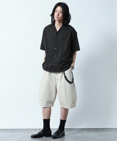 RAGEBLUE(レイジブルー)の「Linen Open Collar Shirt/リネンブレンド/オープンカラーシャツ(シャツ/ブラウス・メンズ・ホワイト/ブラック/ブルー・MEDIUM/LARGE)」の5枚目の写真