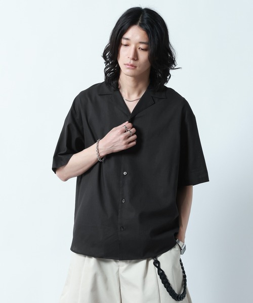 RAGEBLUE(レイジブルー)の「Linen Open Collar Shirt/リネンブレンド/オープンカラーシャツ(シャツ/ブラウス・メンズ・ホワイト/ブラック/ブルー・MEDIUM/LARGE)」の6枚目の写真