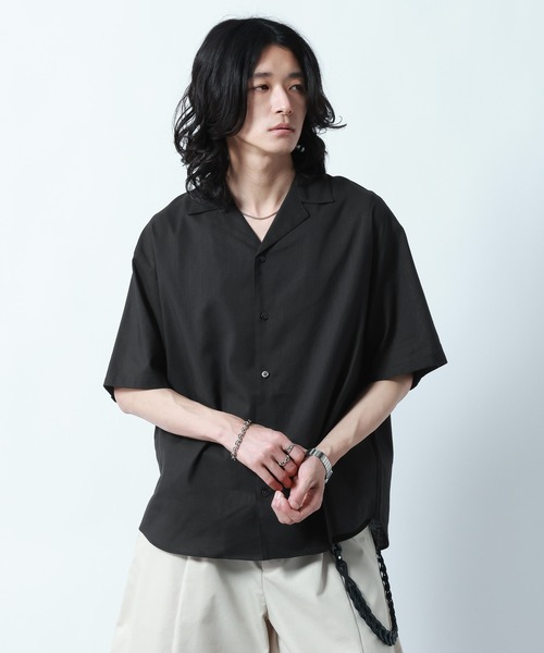 RAGEBLUE(レイジブルー)の「Linen Open Collar Shirt/リネンブレンド/オープンカラーシャツ(シャツ/ブラウス・メンズ・ホワイト/ブラック/ブルー・MEDIUM/LARGE)」の8枚目の写真