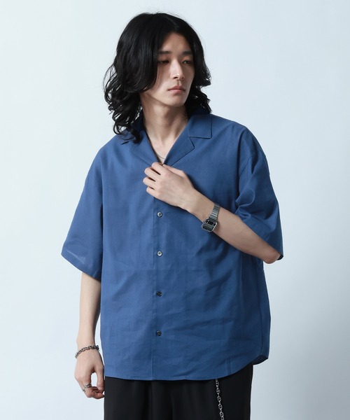 RAGEBLUE(レイジブルー)の「Linen Open Collar Shirt/リネンブレンド/オープンカラーシャツ(シャツ/ブラウス・メンズ・ホワイト/ブラック/ブルー・MEDIUM/LARGE)」の13枚目の写真