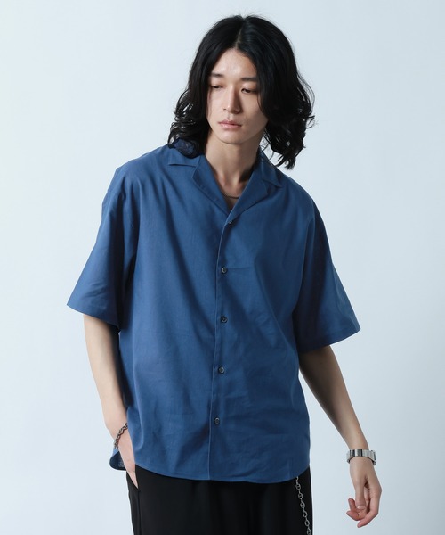 RAGEBLUE(レイジブルー)の「Linen Open Collar Shirt/リネンブレンド/オープンカラーシャツ(シャツ/ブラウス・メンズ・ホワイト/ブラック/ブルー・MEDIUM/LARGE)」の14枚目の写真