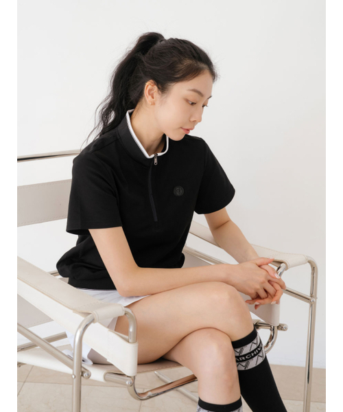 NITINA(ニティナ)の「エアロフィット ハーフジップアップ 半袖Tシャツ BK(Tシャツ/カットソー・レディース・ブラック・SMALL/MEDIUM)」の3枚目の写真