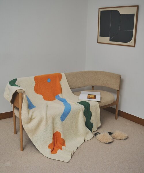 SAHIR(サヒール)の「【SAHIR サヒール】Mochimochi blanket M ブランケット(ブランケット・レディース・アイボリー/ブラウン/グリーン・0)」の4枚目の写真