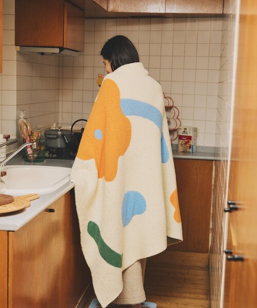 SAHIR(サヒール)の「【SAHIR サヒール】Mochimochi blanket M ブランケット(ブランケット・レディース・アイボリー/ブラウン/グリーン・0)」の6枚目の写真