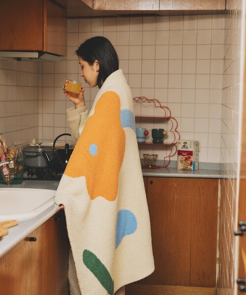 SAHIR(サヒール)の「【SAHIR サヒール】Mochimochi blanket M ブランケット(ブランケット・レディース・アイボリー/ブラウン/グリーン・0)」の7枚目の写真