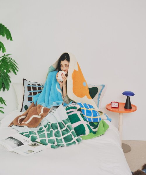 SAHIR(サヒール)の「【SAHIR サヒール】Mochimochi blanket M ブランケット(ブランケット・レディース・アイボリー/ブラウン/グリーン・0)」の11枚目の写真