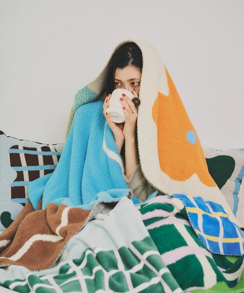 SAHIR(サヒール)の「【SAHIR サヒール】Mochimochi blanket M ブランケット(ブランケット・レディース・アイボリー/ブラウン/グリーン・0)」の12枚目の写真