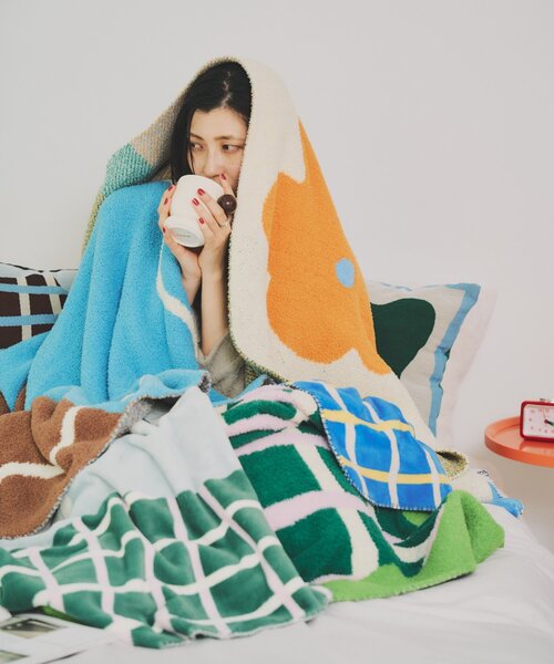 SAHIR(サヒール)の「【SAHIR サヒール】Mochimochi blanket M ブランケット(ブランケット・レディース・アイボリー/ブラウン/グリーン・0)」の13枚目の写真