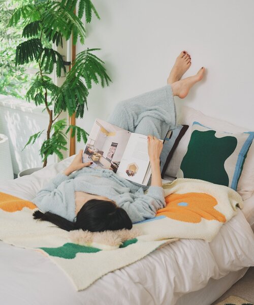 SAHIR(サヒール)の「【SAHIR サヒール】Mochimochi blanket M ブランケット(ブランケット・レディース・アイボリー/ブラウン/グリーン・0)」の16枚目の写真