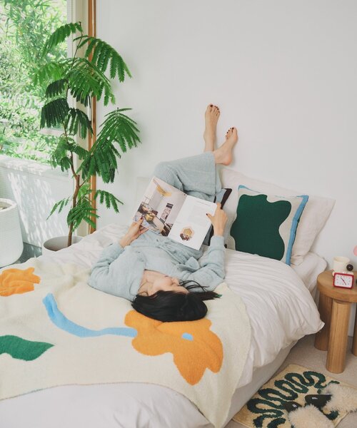 SAHIR(サヒール)の「【SAHIR サヒール】Mochimochi blanket M ブランケット(ブランケット・レディース・アイボリー/ブラウン/グリーン・0)」の17枚目の写真