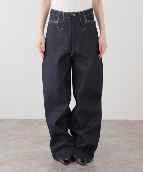 KURO(クロ)の「KURO UNINTENTIONAL FORM DENIM 964232:デニムパンツ(デニムパンツ・レディース・ネイビー・SMALL/MEDIUM)」の6枚目の写真