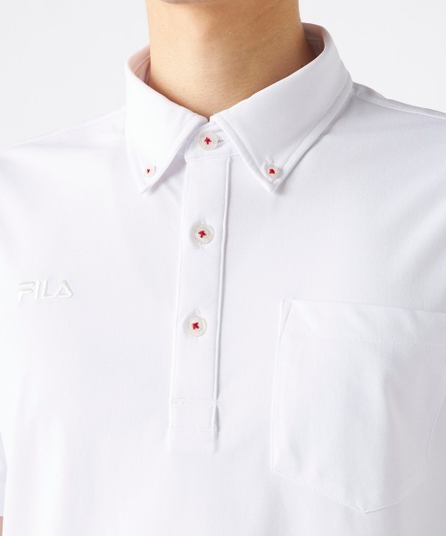 FILA GOLF(フィラゴルフ )の「【FILA GOLF:フィラゴルフ】半袖ボタンダウンシャツ ゴルフ(ポロシャツ・メンズ・ホワイト/ネイビー/ブラック・MEDIUM/X-LARGE/LARGE)」の7枚目の写真