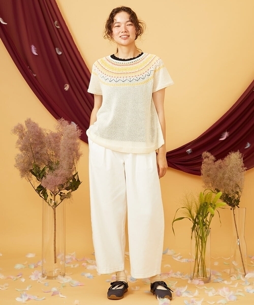 Jocomomola(ホコモモラ)の「Washi サマーニットプルオーバー(ニット/セーター・レディース・アイボリー/ブルー・40)」の18枚目の写真
