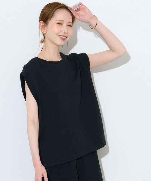 coca(coca)(コカ)の「ヘビーウェイトノースリーブワイドトップス(Tシャツ/カットソー・レディース・グレー/ブラック・L/M/S)」の3枚目の写真