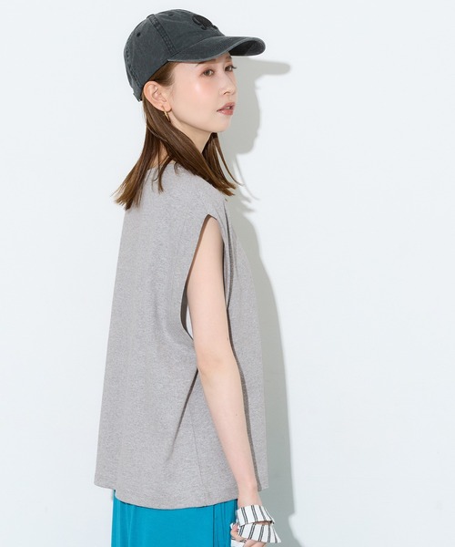 coca(coca)(コカ)の「ヘビーウェイトノースリーブワイドトップス(Tシャツ/カットソー・レディース・グレー/ブラック・L/M/S)」の13枚目の写真