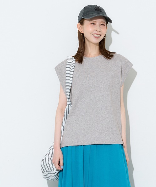coca(coca)(コカ)の「ヘビーウェイトノースリーブワイドトップス(Tシャツ/カットソー・レディース・グレー/ブラック・L/M/S)」の14枚目の写真