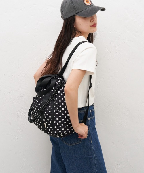 CIAOPANIC TYPY(チャオパニックティピー)の「:【ZOZO限定】アソート柄マルチウェイナイロンBAG(ショルダーバッグ・レディース・オフホワイト/ブラック・ONE SIZE)」の7枚目の写真