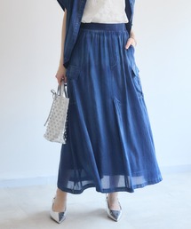 33℃ シアーデニムカーゴフレアスカート