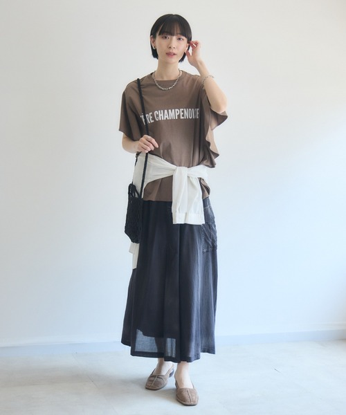 Paradise Picnic(パラダイスピクニック)の「33℃ シアーデニムカーゴフレアスカート(デニムスカート・レディース・ブラック/ブルー/ネイビー・FREE)」の21枚目の写真