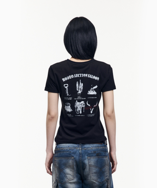 AAKAM(アーカム)の「Rodeo Saloon Half Top (Black)(Tシャツ/カットソー・レディース・その他・1/2/3)」の6枚目の写真