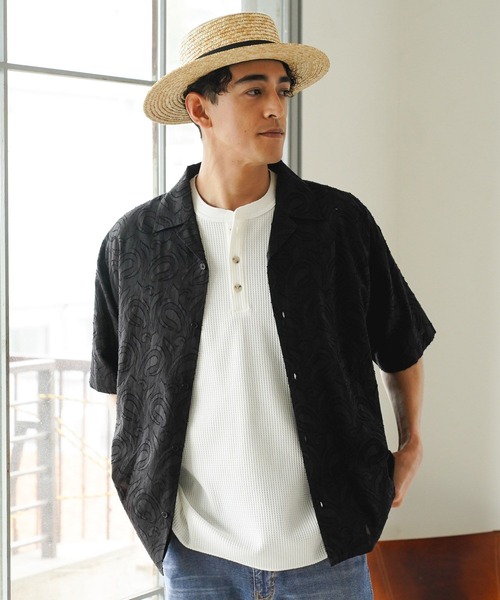 BAYFLOW(ベイフロー)の「ラウンドヘンリーネックTシャツ【吸水速乾】(Tシャツ/カットソー・メンズ・グレー/オフホワイト/チャコール・MEDIUM/LARGE)」の12枚目の写真