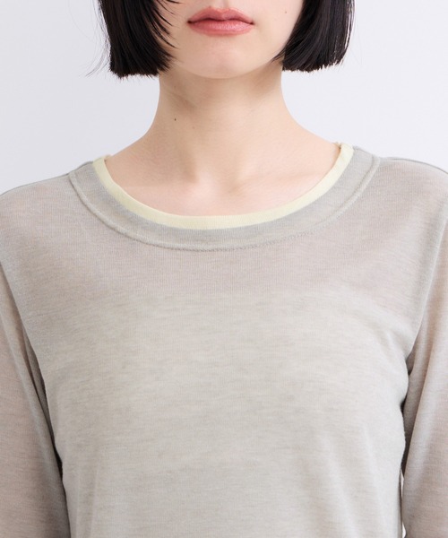 ADAM ET ROPE'(アダムエロペ)の「シアー配色プルオーバー(Tシャツ/カットソー・レディース・ライトグリーン/グレー/ブラック・FREE)」の16枚目の写真