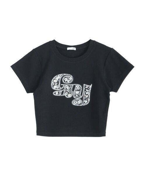 GYDA(ジェイダ)の「gy bijou Tシャツ(Tシャツ/カットソー・レディース・イエロー/ブラック/ピンク/オフホワイト・FREE)」の7枚目の写真