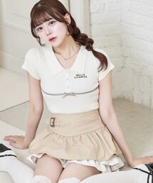 【Belle Charme】Ribbon Polo Knit