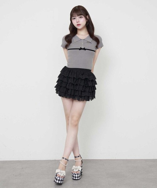 セール】【Belle Charme】Ribbon Polo Knit（ニット/セーター）｜OLIVE