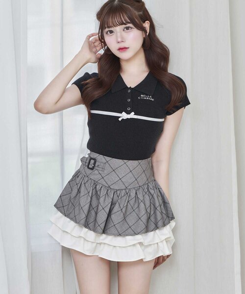 Belle Charme(ベルシャルム)の「【Belle Charme】Ribbon Polo Knit(ニット/セーター・レディース・オフホワイト/ブラック/チャコールグレー・FREE)」の15枚目の写真