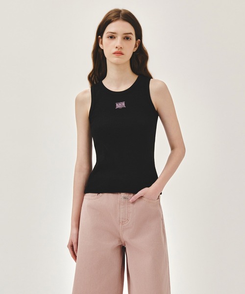 MARITHE + FRANCOIS GIRBAUD(マリテフランソワジルボー)の「W RIBBON CLASSIC LOGO SLEEVELESS(Tシャツ/カットソー・レディース・White/Black/ヘザーグレー・SMALL/MEDIUM)」の3枚目の写真