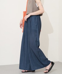 crossi（クロッシー）の「ストライプ柄リネン混イージーワイドパンツ（その他パンツ）」