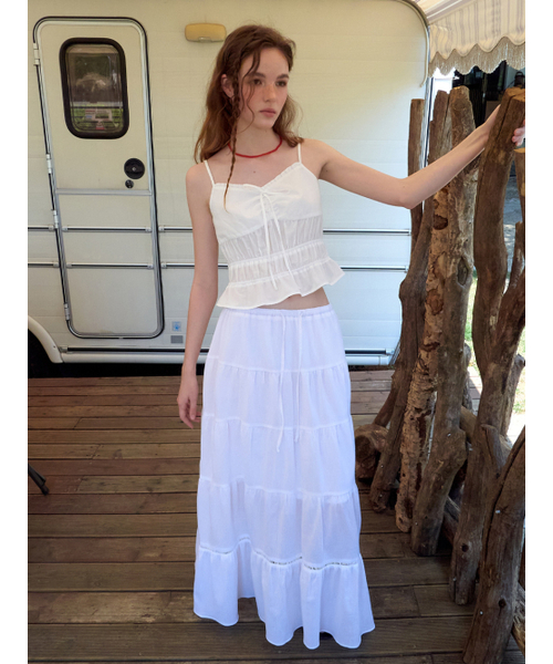 ETMON（エトモン）の「Smocked Cami Blouse, White（シャツ/ブラウス・レディース・その他・SMALL/MEDIUM）」の3枚目の写真