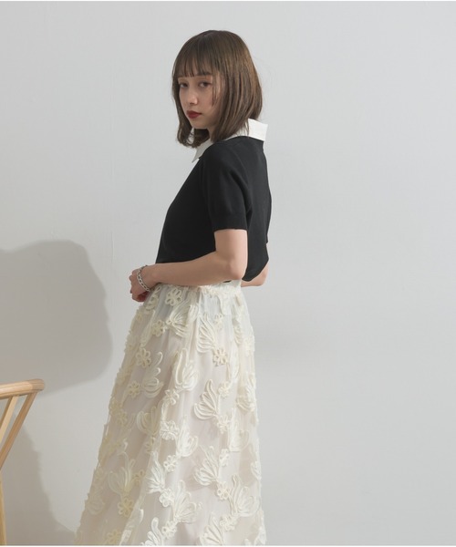 OandI(オーアンドアイ)の「ストライプ襟ポロニット(ポロシャツ・レディース・チャコールグレー/ブラック/ライトグレー・FREE)」の19枚目の写真