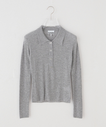 GANNI | GANNI / ガニー Sheer Wool Ribbed Tops(Tシャツ/カットソー)