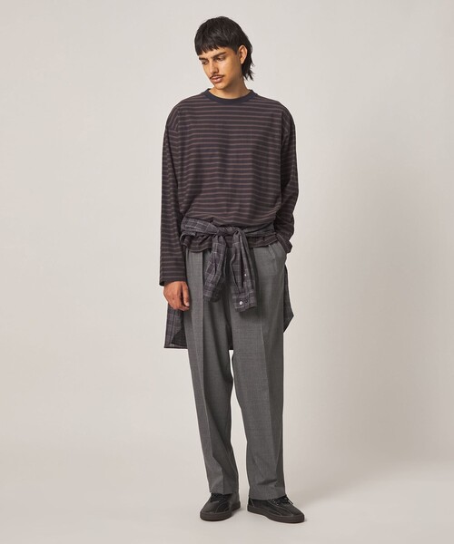 Steven Alan＞ TW ハウンドトゥース チェック イン ツープリーツ