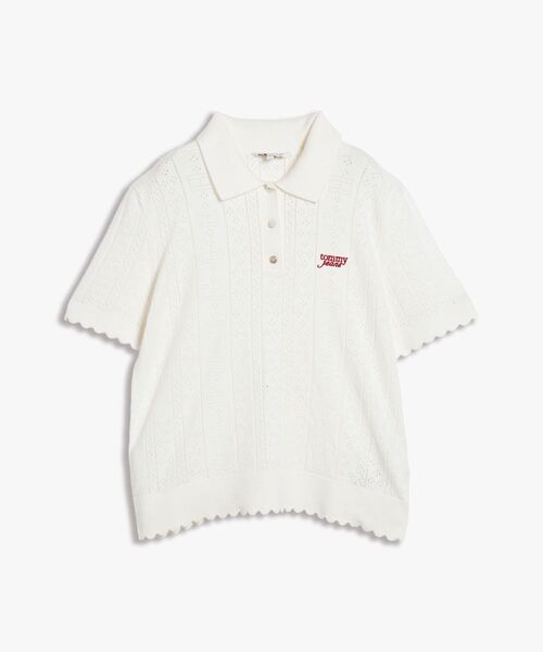tommy jeans(トミー ジーンズ)の「レース編みショートスリーブポロニット(ポロシャツ・レディース・レッド系/ネイビー/ホワイト・SMALL/MEDIUM/X-SMALL)」の8枚目の写真