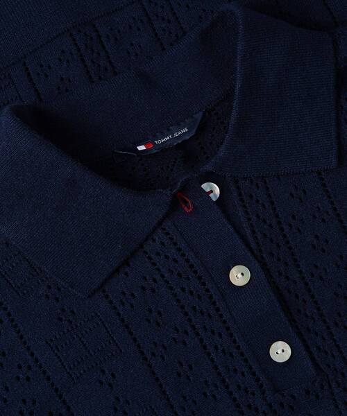 tommy jeans(トミー ジーンズ)の「レース編みショートスリーブポロニット(ポロシャツ・レディース・レッド系/ネイビー/ホワイト・SMALL/MEDIUM/X-SMALL)」の12枚目の写真