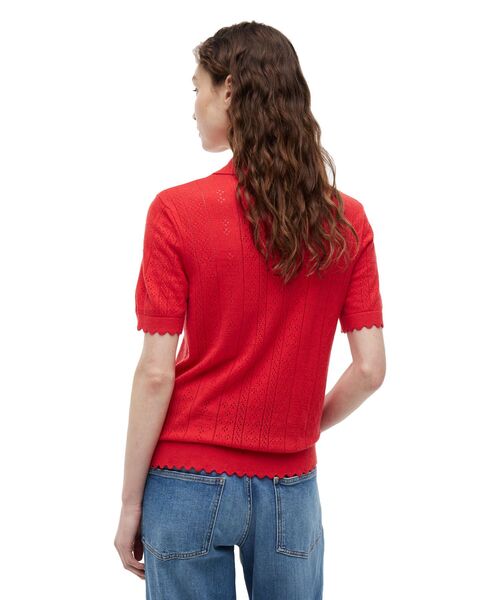 tommy jeans(トミー ジーンズ)の「レース編みショートスリーブポロニット(ポロシャツ・レディース・レッド系/ネイビー/ホワイト・SMALL/MEDIUM/X-SMALL)」の16枚目の写真