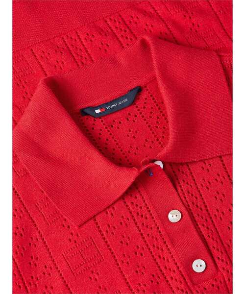 tommy jeans(トミー ジーンズ)の「レース編みショートスリーブポロニット(ポロシャツ・レディース・レッド系/ネイビー/ホワイト・SMALL/MEDIUM/X-SMALL)」の19枚目の写真