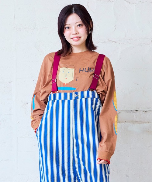 MARKEY'S(マーキーズ)の「袖リブビッグ長袖Tシャツ/おとな(Tシャツ/カットソー・レディース・ライトピンク/クリーム/イエロー/ブラウン・160cm)」の10枚目の写真