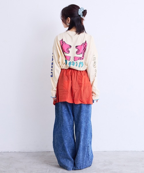 MARKEY'S(マーキーズ)の「袖リブビッグ長袖Tシャツ/おとな(Tシャツ/カットソー・レディース・ライトピンク/クリーム/イエロー/ブラウン・160cm)」の7枚目の写真